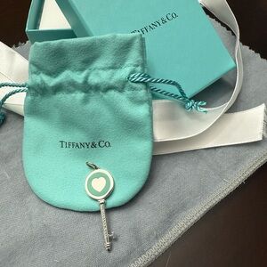 Tiffany & Co. Silver and Blue Heart Key Pendant